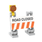 "Road Closed" Construction Barrier - Custom Printed Building Set - Made Using LEGO® Parts