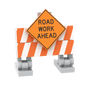 "Road Work Ahead" Construction Barrier - Custom Printed Building Set - Made Using LEGO® Parts