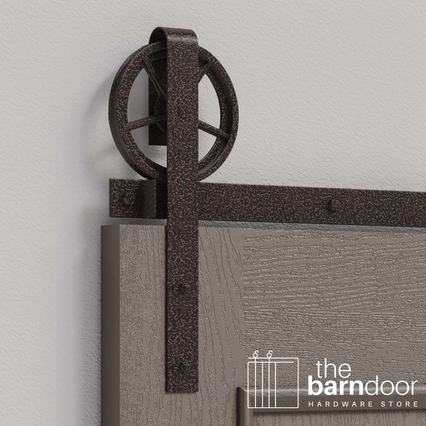 Wagon Wheel Heavy Duty Sliding Barn Door Hardware Kit