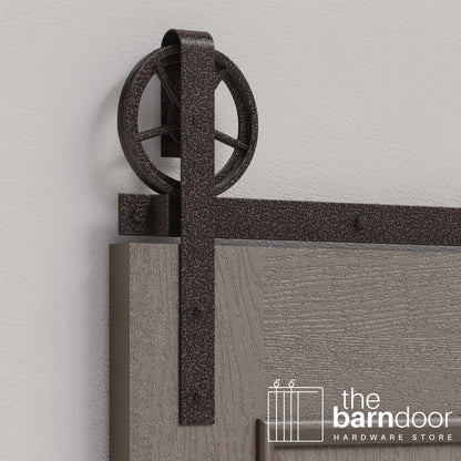 Wagon Wheel Heavy Duty Sliding Barn Door Hardware Kit