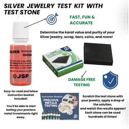JSP Silver Test Kit Jewelry Precious Metals Scrap Testing 999 Sterling bars