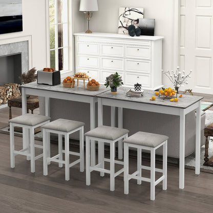 Counter-Height Dining Table and 2 Upholstered Bar Stools