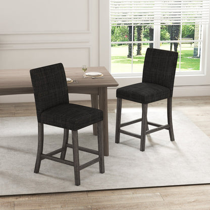 Counter Height Bar Stools Set of 2 with Back and Footrest