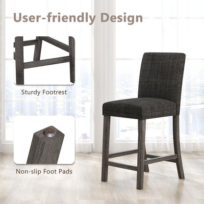 Counter Height Bar Stools Set of 2 with Back and Footrest