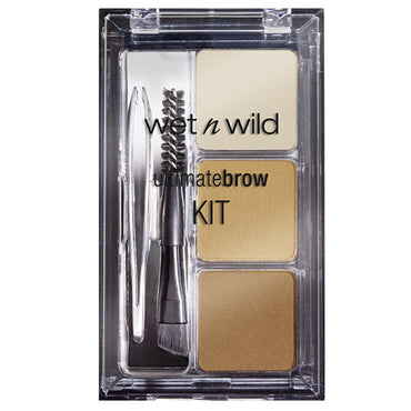 Wet n Wild Ultimate Brow Kit Soft Brown - Eyebrow Kit with 3 Shades & Dual-Ended Applicator