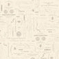 Cream Bee Script Cotton Wideback Fabric per yard