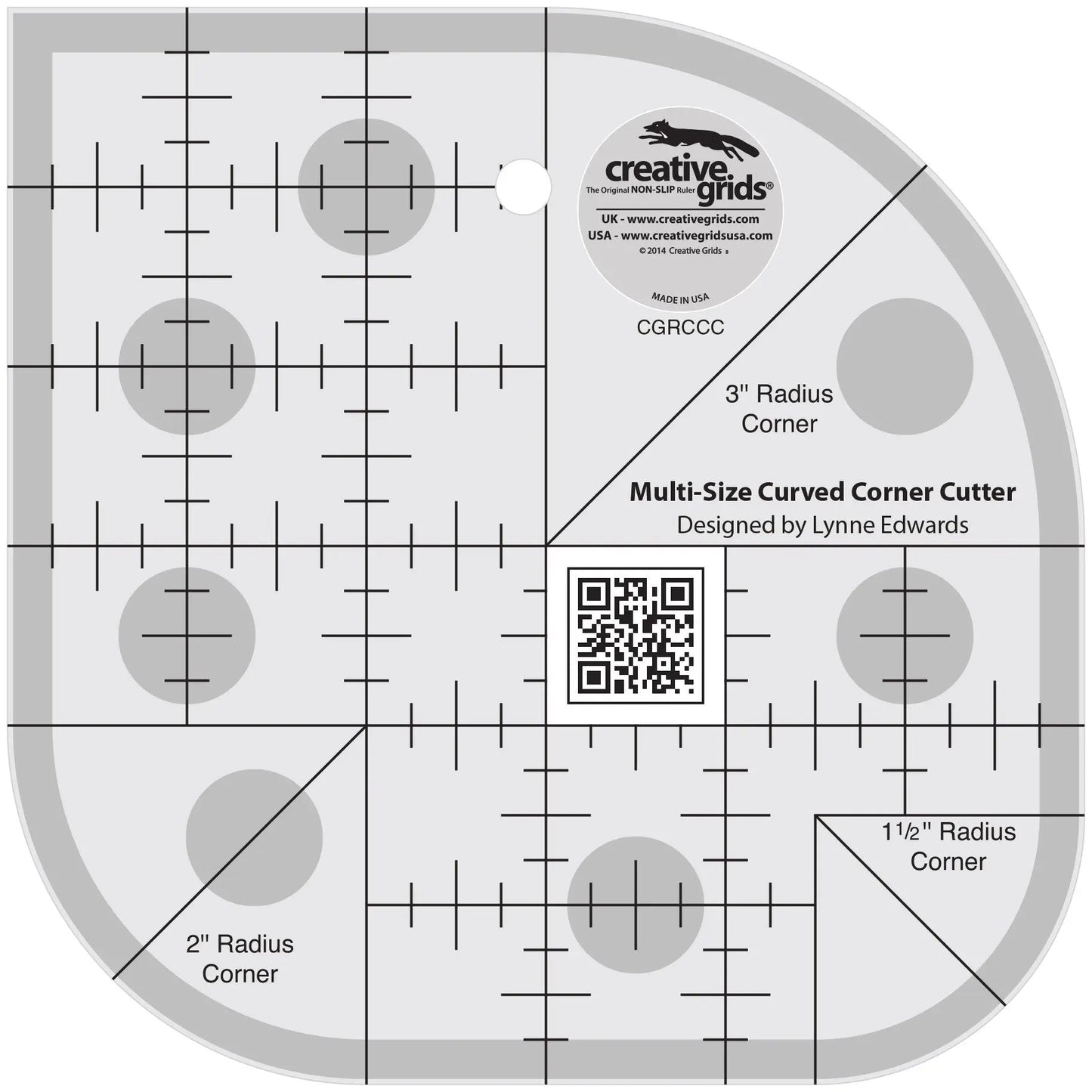 Creative Grids Curved Corner Cutter Quilt Ruler
