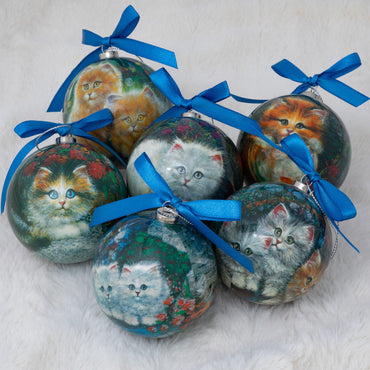 Precious Pets Shatterproof Christmas Ornaments - Set of 6