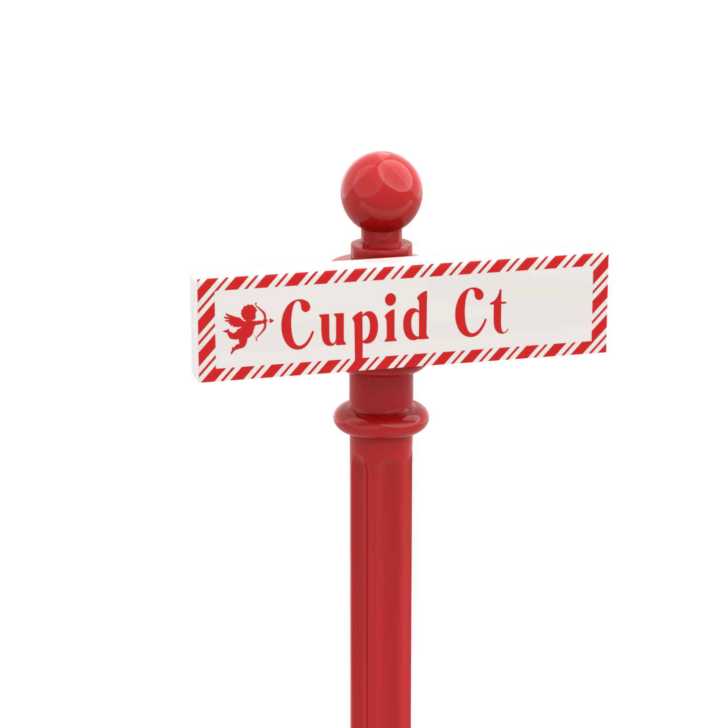 Cupid Ct. Street Sign - Custom Printed 1x4 Tile - Made with LEGO® Parts