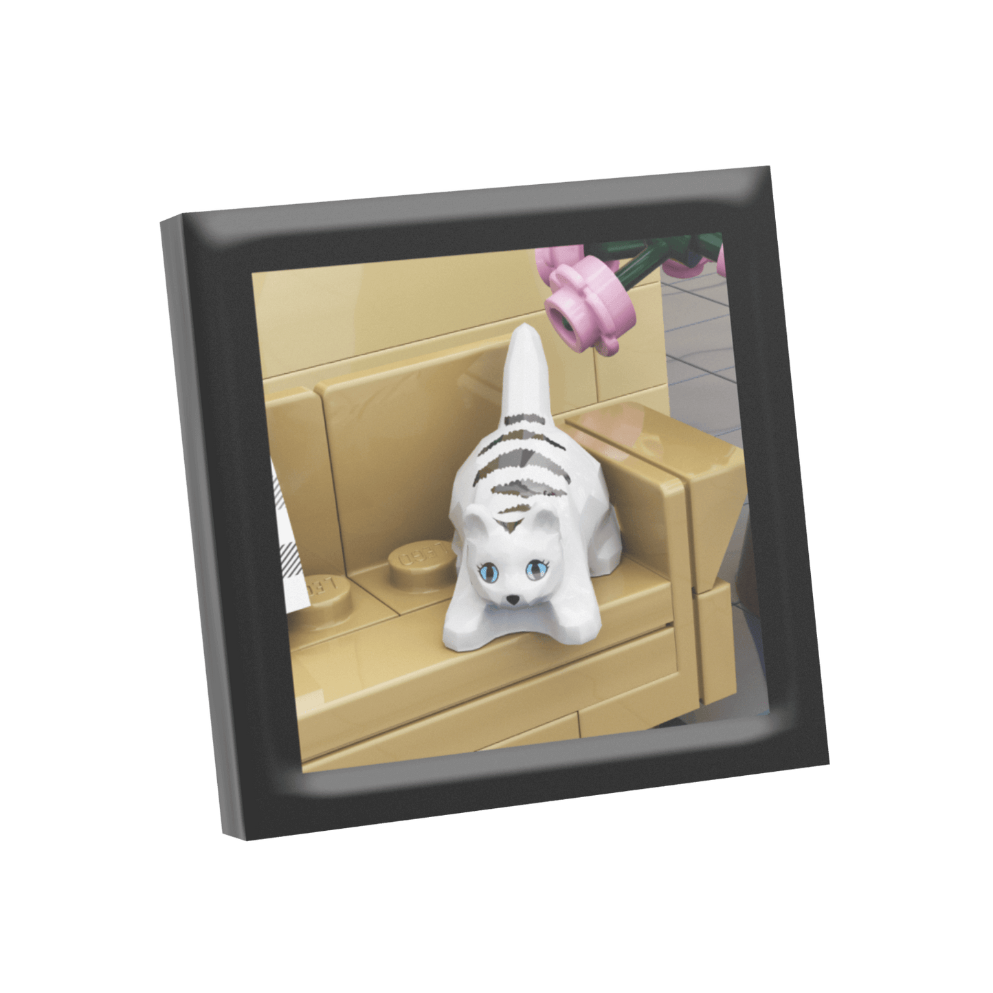 Framed Picture - Pet Cat - Custom Printed - Made Using LEGO® Parts