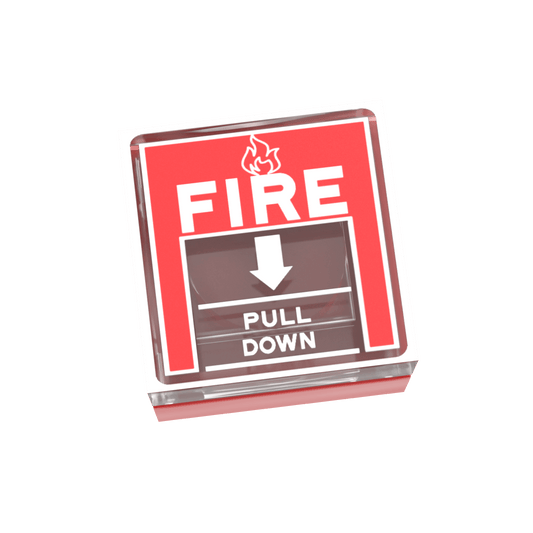 Fire Alarm Pull - Custom Printed 1x1 Tile - Made using LEGO® parts