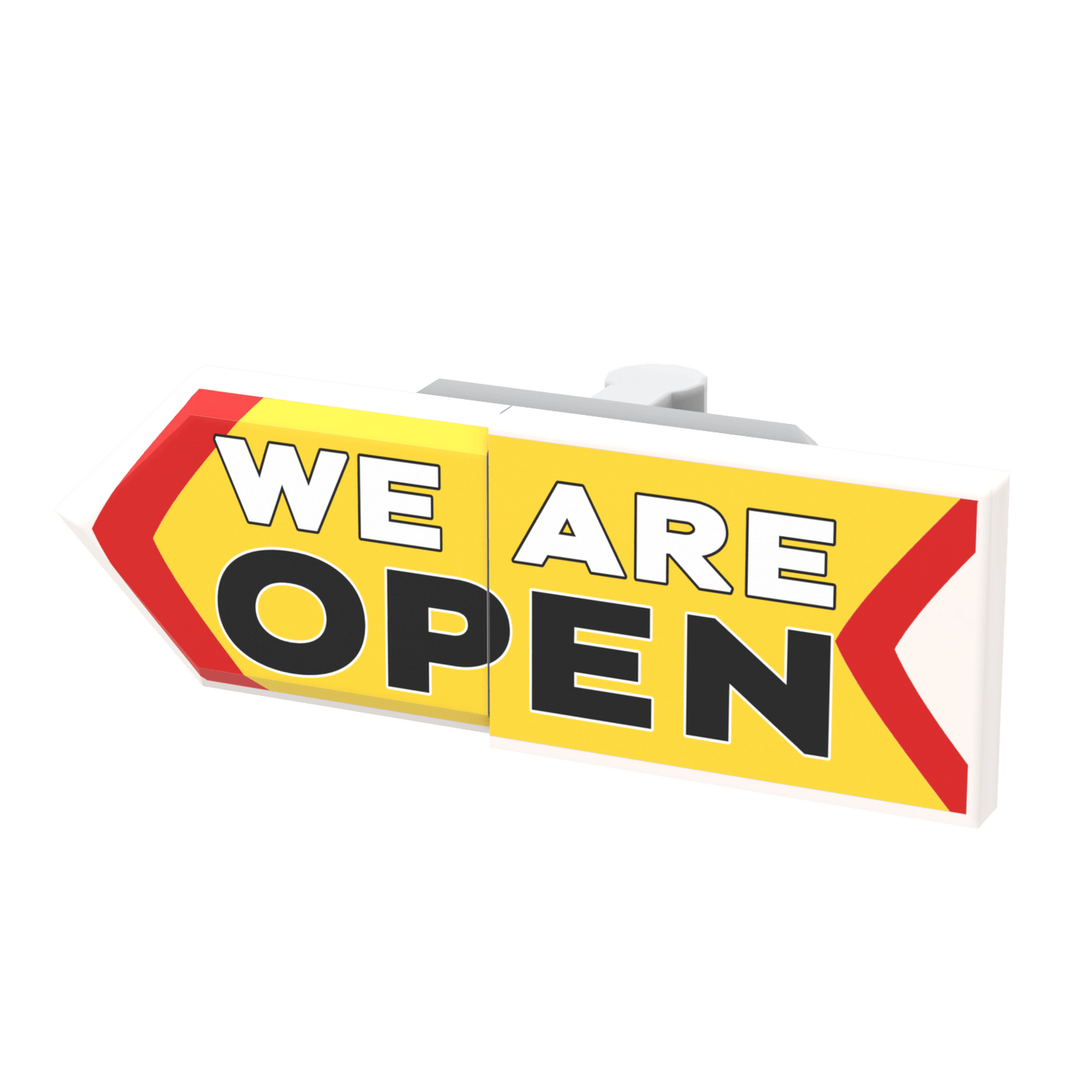 Spinner Sign "We Are Open" - Custom Printed Minifig Scale - Made Using LEGO® parts