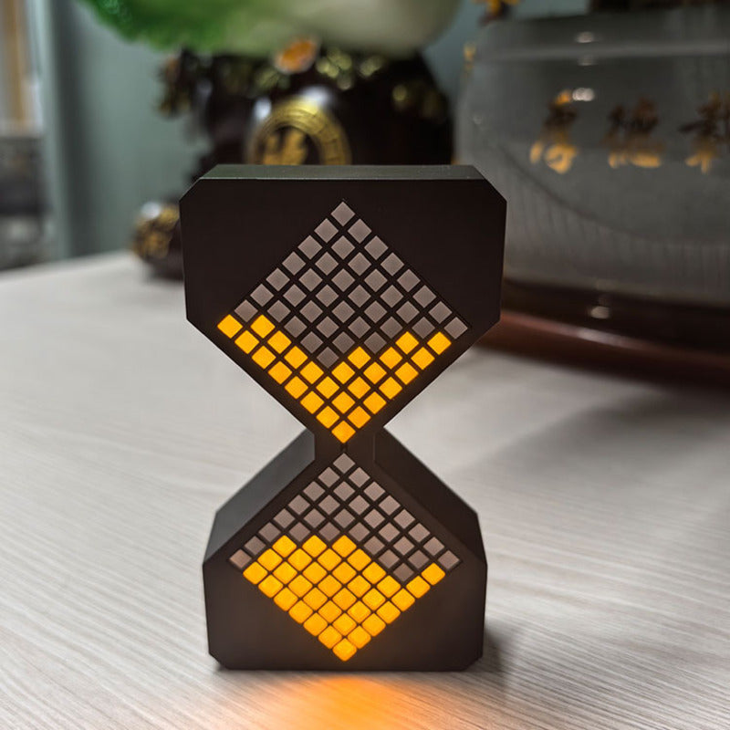 Cyber-style LED electronic sand timer: gravity-sensing, 1-30min countdown, tech decompression toy