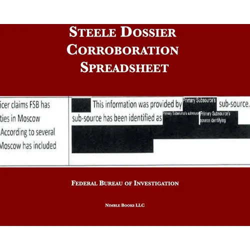 Steele Dossier Corroboration Spreadsheet - Hardcover
