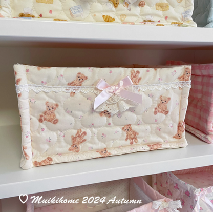 Quilted ins storage basket desktop good item storage cute storage frame