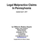 Legal Malpractice Claims In Pennsylvania - Paperback