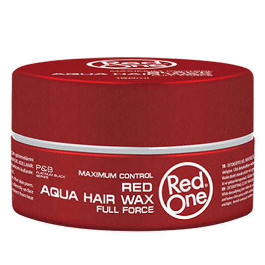 Red One Red Aqua Hair Wax - Extra Strong Hold, Shiny Finish, Non-Greasy Styling Wax for Men - Easy Wash Out - 150ml