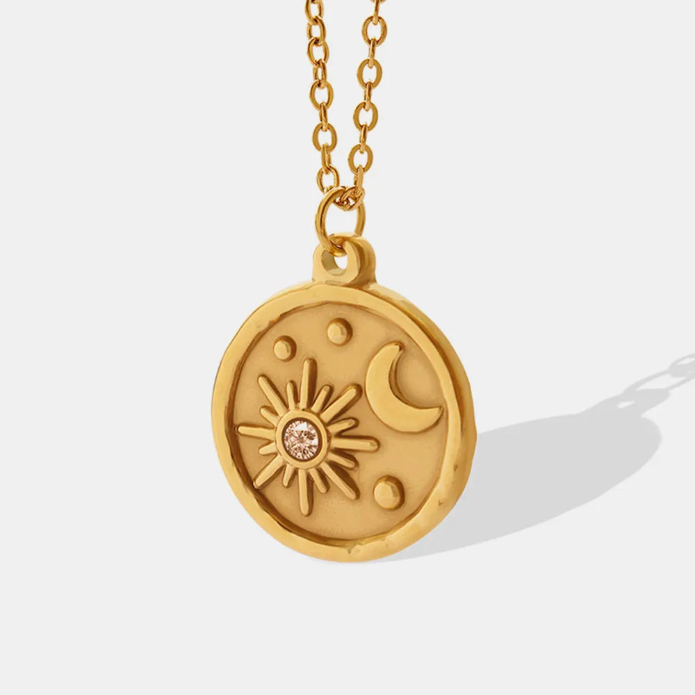 Star and Moon Titanium Steel Necklace