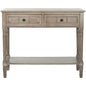 Console Accent Table Traditional Style Sofa Table in Distressed Cream