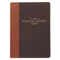 The Spiritual Growth Bible, Study Bible, NLT - New Living Translation Holy Bible, Faux Leather, Chocolate Brown/Ginger - Leather