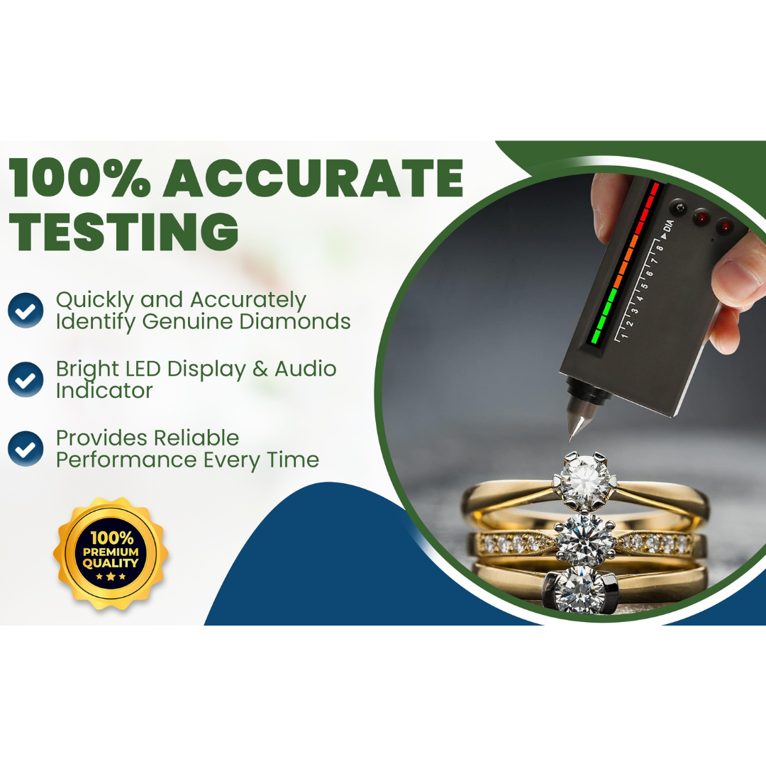 GTE Diamond Analyzer & Rare Earth Magnet Gold & Silver Testing Kit with White 2''x2'' Stone