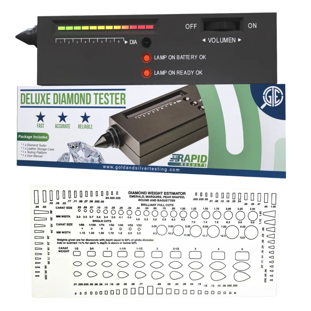 GTE Diamond Analyzer + JSP Nickel Testing Solution (1/2 oz) + N35 Neodymium Magnet – Test Nickel, Gold, Silver & Gemstones