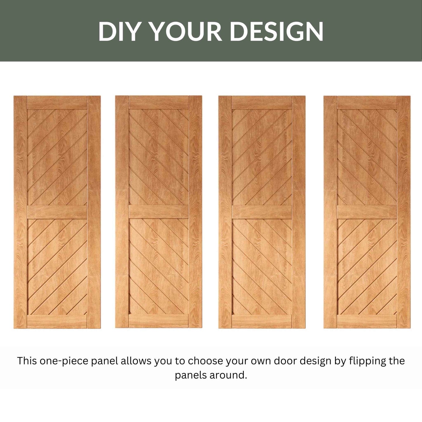 Slanted Single Barn Door Kit | Black Hardware