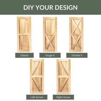 Classic Double Bypass 2 Door Barn Door Kit | Black Hardware