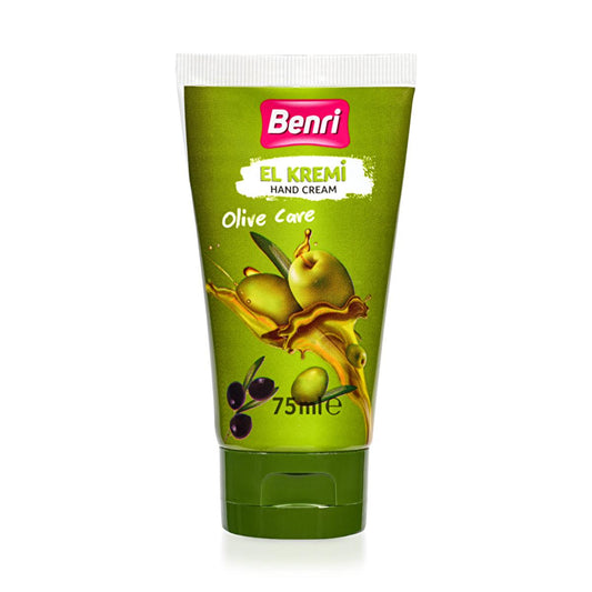 Benri Olive Oil Hand Cream 75ml - Moisturizing, Non-Greasy, Natural Hand Care for Dry Hands