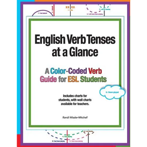 English Verb Tenses at a Glance: A Color-Coded Verb Guide for ESL Students - Paperback