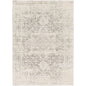 5' x 7' Distressed Oriental Area Rug in Light Grey / Beige