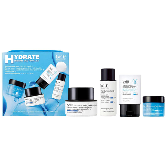 Dr. Jart+ Hydrate & Go Korean Skincare Travel Kit for Normal to Dry Skin - Hydrating Skincare Set with Peptide, Ceramide, and Squalane