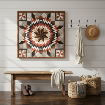 Amish Handmade Barn Quilt Wall Art – Reclaimed Barn Wood – 30.5” x 30.5”