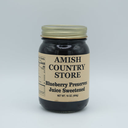 Blueberry Preserves | Juice-Sweetened Whole Berry Spread | 16 oz