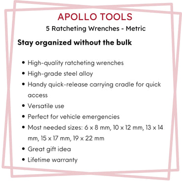5 Ratcheting Wrenches - Metric - DT1213