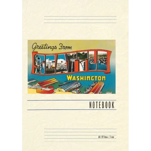 Vintage Lined Notebook Greetings from Seattle - Paperback