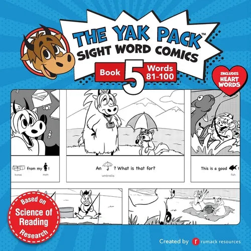 The Yak Pack: Sight Word Comics: Book 5: Comic Books to Practice Reading Dolch Sight Words (81-100) - Paperback