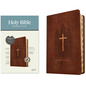 KJV Thinline Reference Bible, Filament Enabled (Leatherlike, Reverent Cross Dark Brown, Indexed, Red Letter) - Imitation Leather