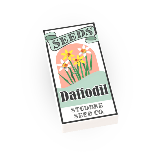 Seed Packet, Daffodil - Custom Printed Minifig Scale Tile - Made Using LEGO® parts