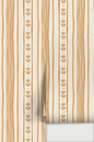 Daisy Chain Stripe Wallpaper, beige, apricot and orange