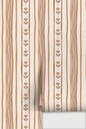 Daisy Chain Stripe Wallpaper, beige and terra cotta