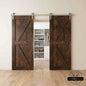 Classic Double Barn Door Kit | Brushed Nickel Hardware
