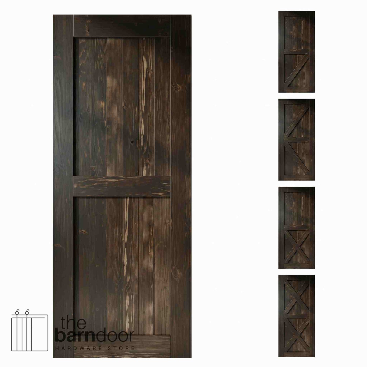 Natural Pine Wood Barn Door | 80", 84", 96" x 20"-60"