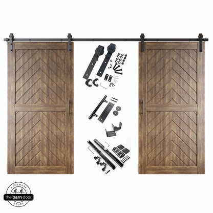 Fishbone Double Barn Door Kit | Black Hardware