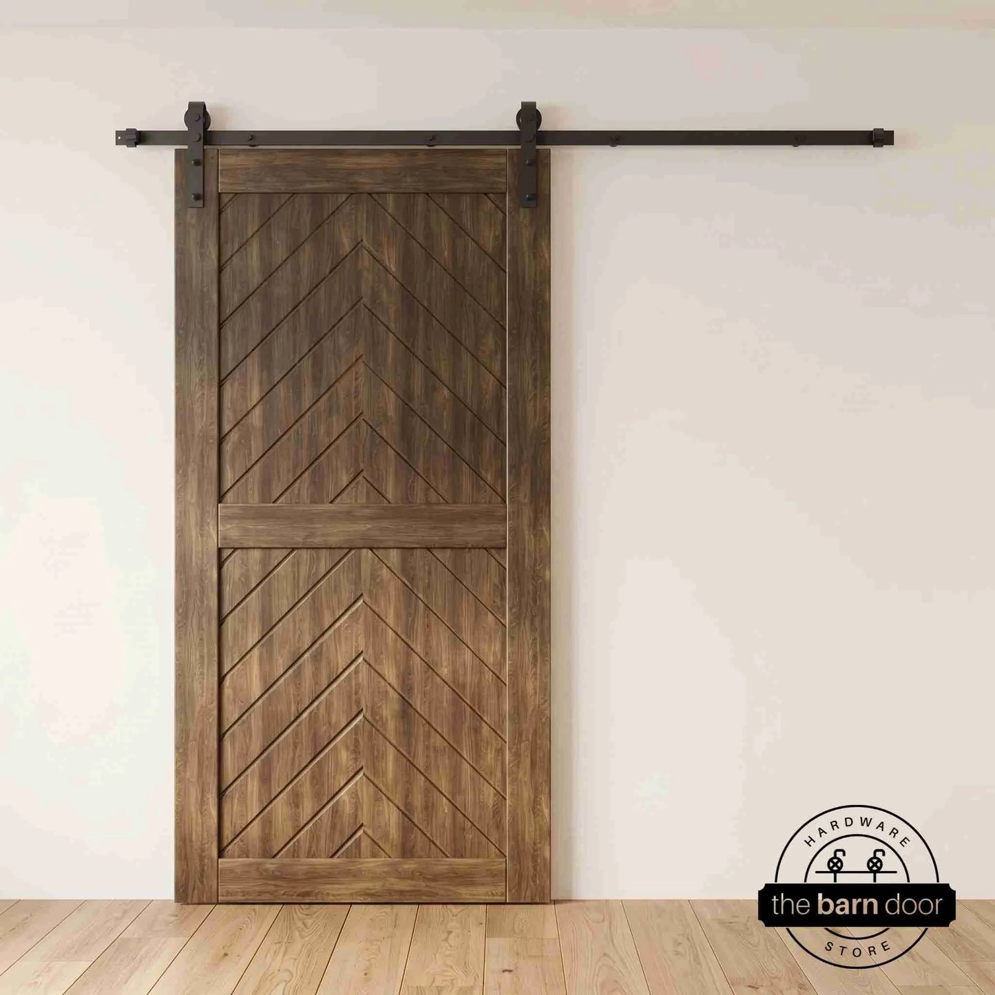 Fishbone Single Barn Door Kit | Black Hardware