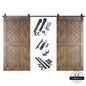 Patterned Double Door Barn Door Kit | Black Barn Door Hardware