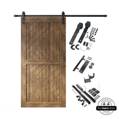Patterned Single Door Barn Door Kit | Black Barn Door Hardware