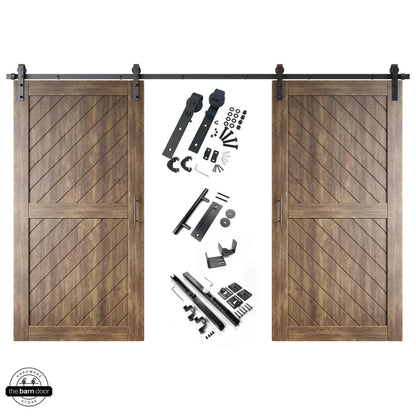 Slanted Double Barn Door Kit | Black Hardware