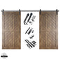 Slanted Double Barn Door Kit | Black Hardware