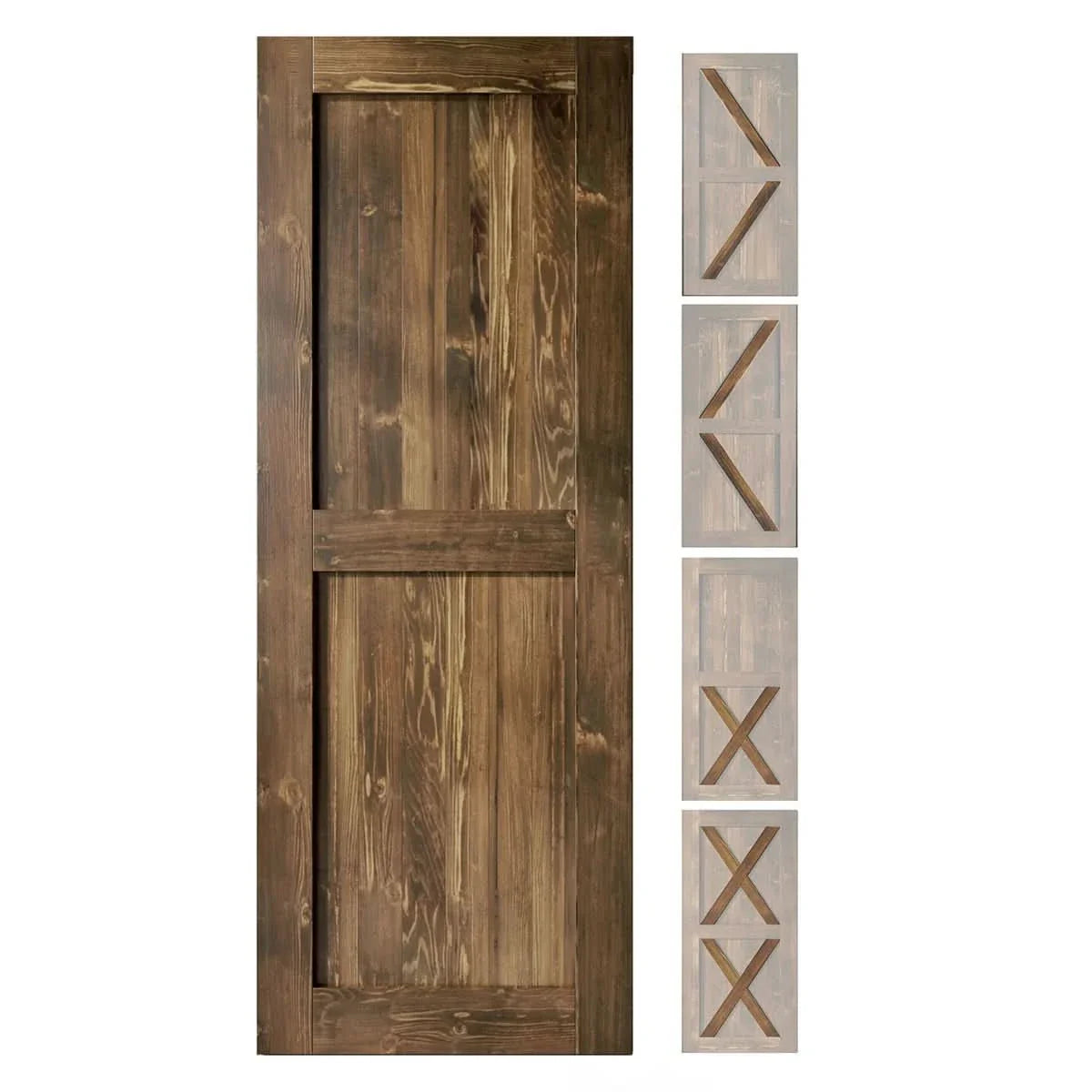 Classic Double Bypass 2 Door Barn Door Kit | Black Hardware